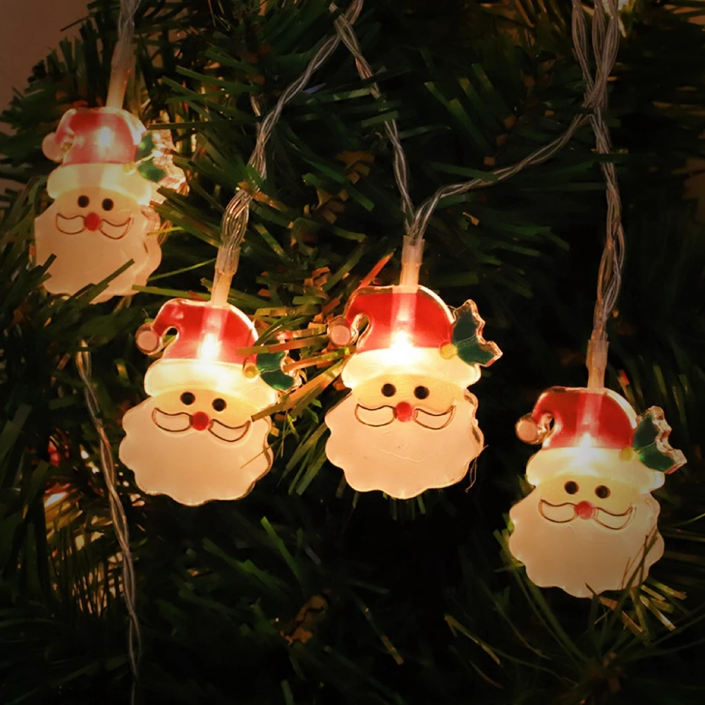 Luci natalizie a forma di Babbo Natale/pupazzo di neve/albero di Natale Ghirlanda a batteria Lucine a LED per decorazioni natalizie di Capodanno