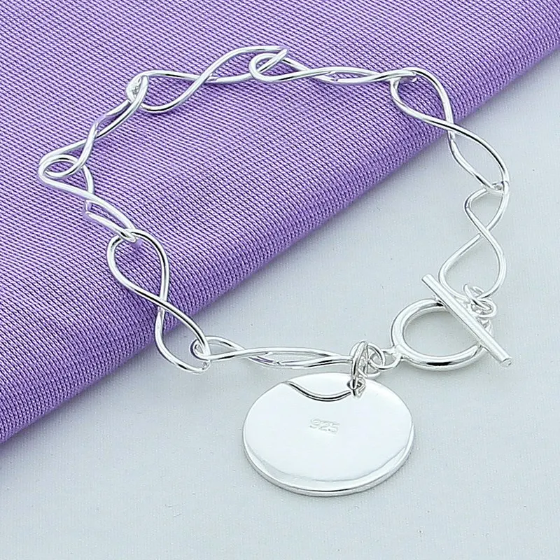 925 Sterling Silver Infinite Sign Chain TO Buckle Bracelet For Men and Women Fashion Jewelry Charm Grace Party Gifts