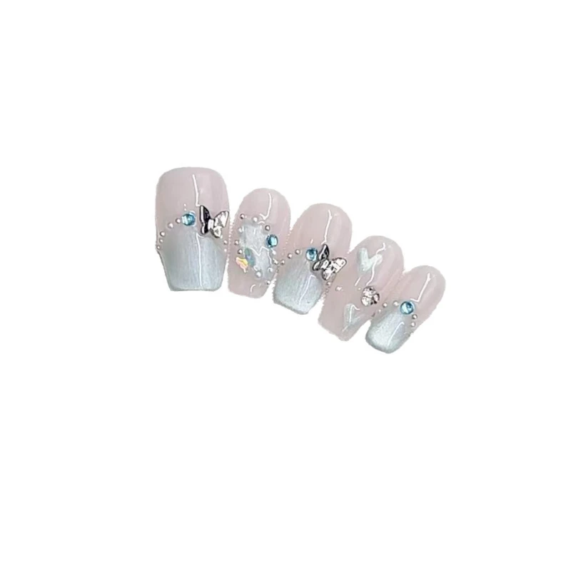 

Чистая фототерапия ручной работы, ношение ногтей, мятная любовь, кошачий глаз, повторное использование, съемный патч для ногтей