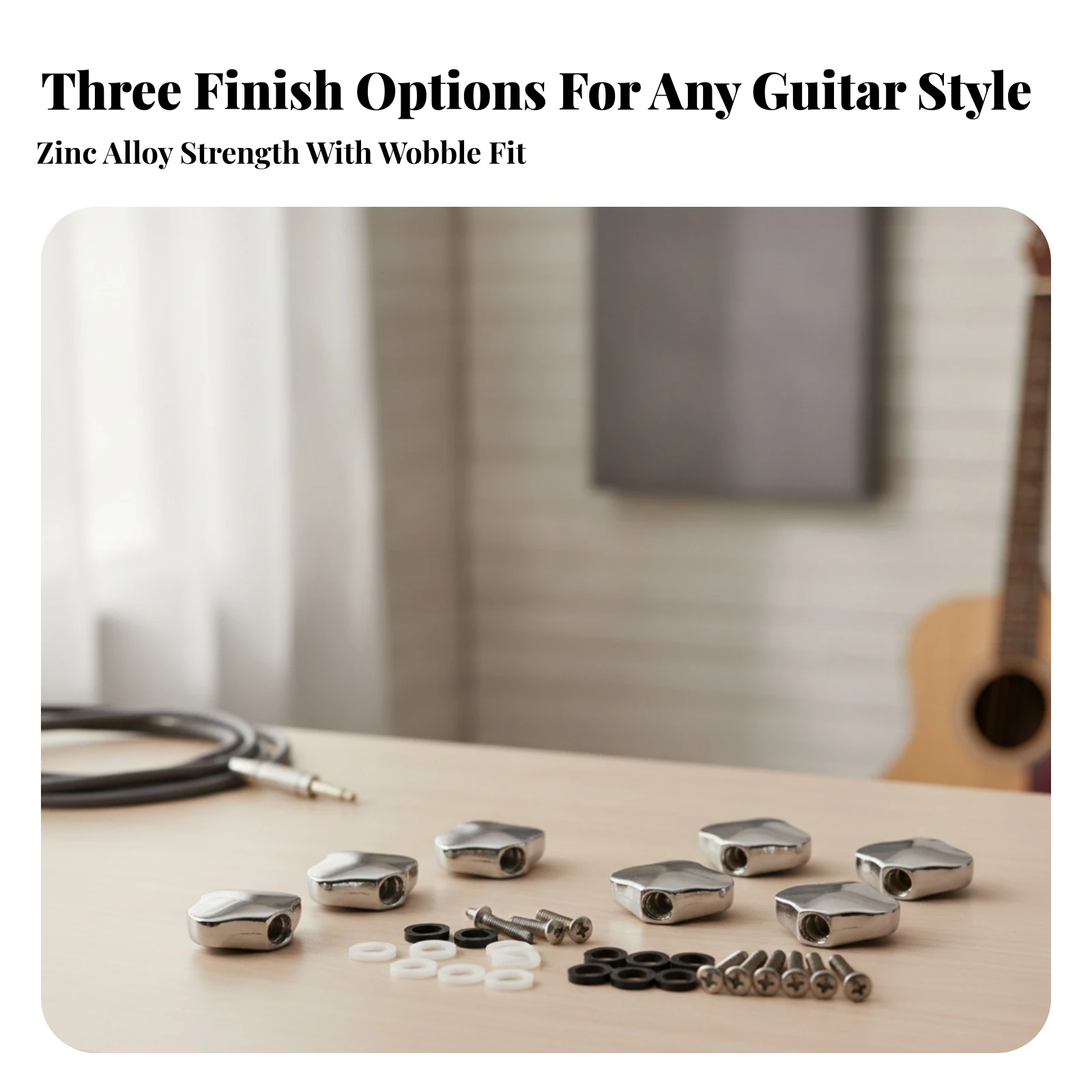 6 Pieces Guitar Tuning Peg Button with Screws Easy to Install Guitar Tuning Peg Buttons Tuner Heads Universal for Guitarists