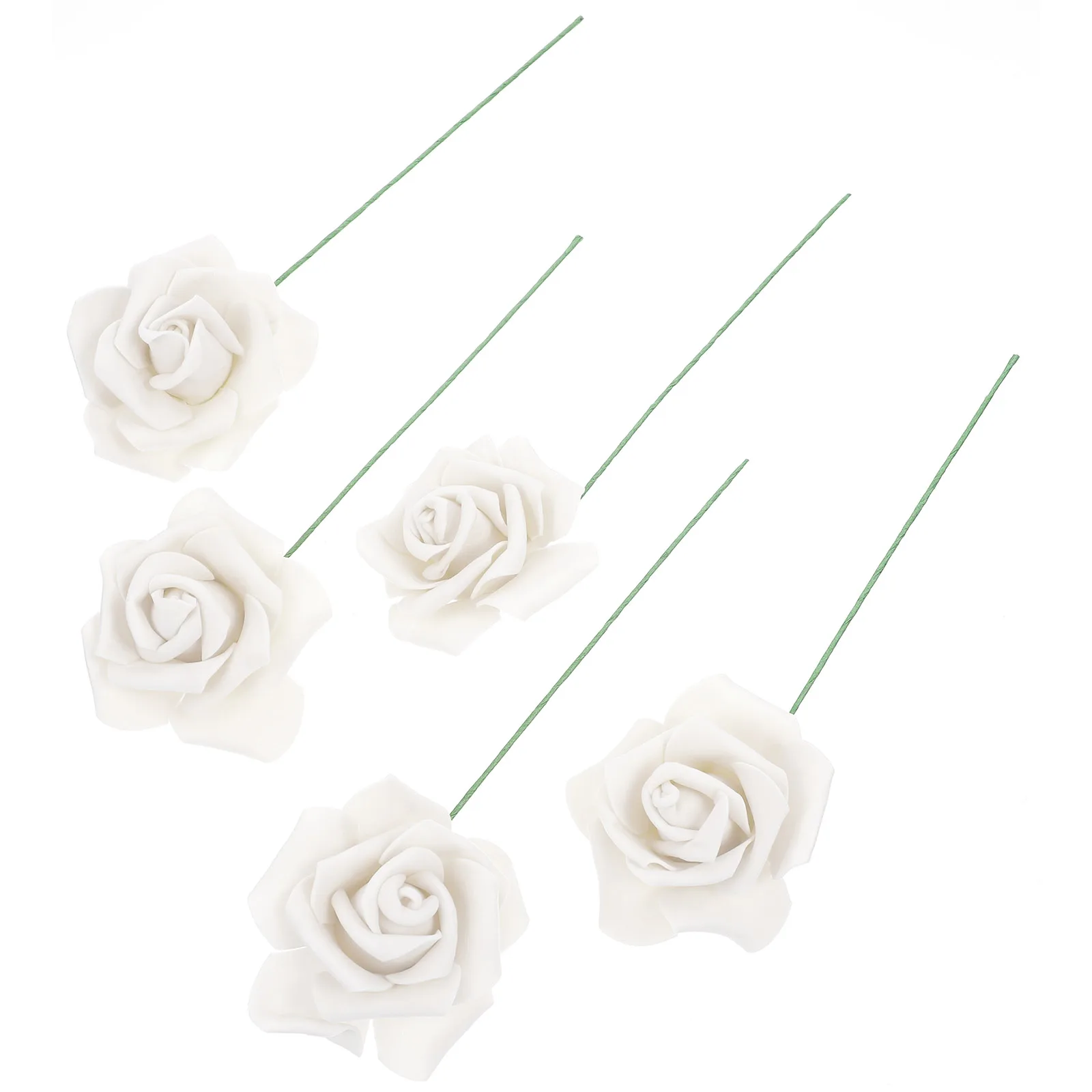 

50 Pcs Artificial Rose BouquetFlower Decor Foam Wire DIY Wedding Arrangement Home Party Christmas Thanksgiving