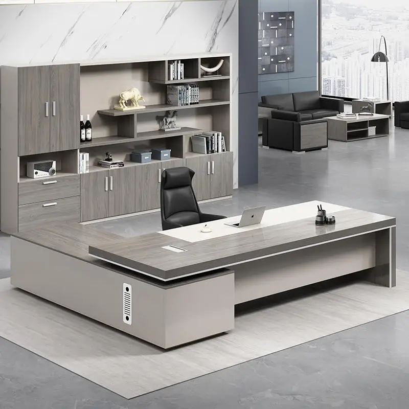 

Desk Simple Modern Office Desk and Chair Combination Manager President Single Desk