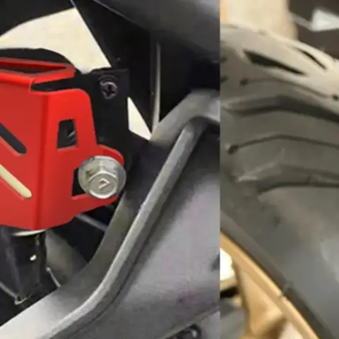 Para honda xrv750 L-Y áfrica twin xrv 750 motocicleta freio traseiro reservatório de fluido guarda cnc alumínio tampa óleo protetor capa