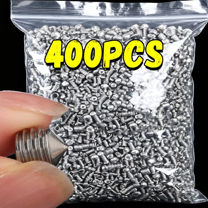 

200/400pcs Stainless Steel Precision Hex Socket Set M3/M4/M5/M6/M8 Cone Point Grub Screw Assortment Kit Maintenance Instruments