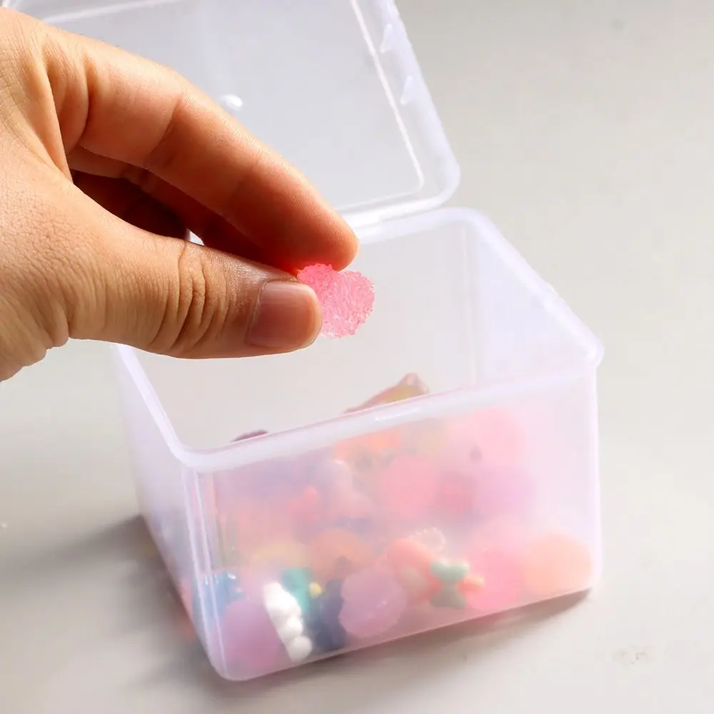 1Pcs with Lid Storage Box Rectangular Shape Multi-purpose Storage Case Clear Plastic Small Thing Container