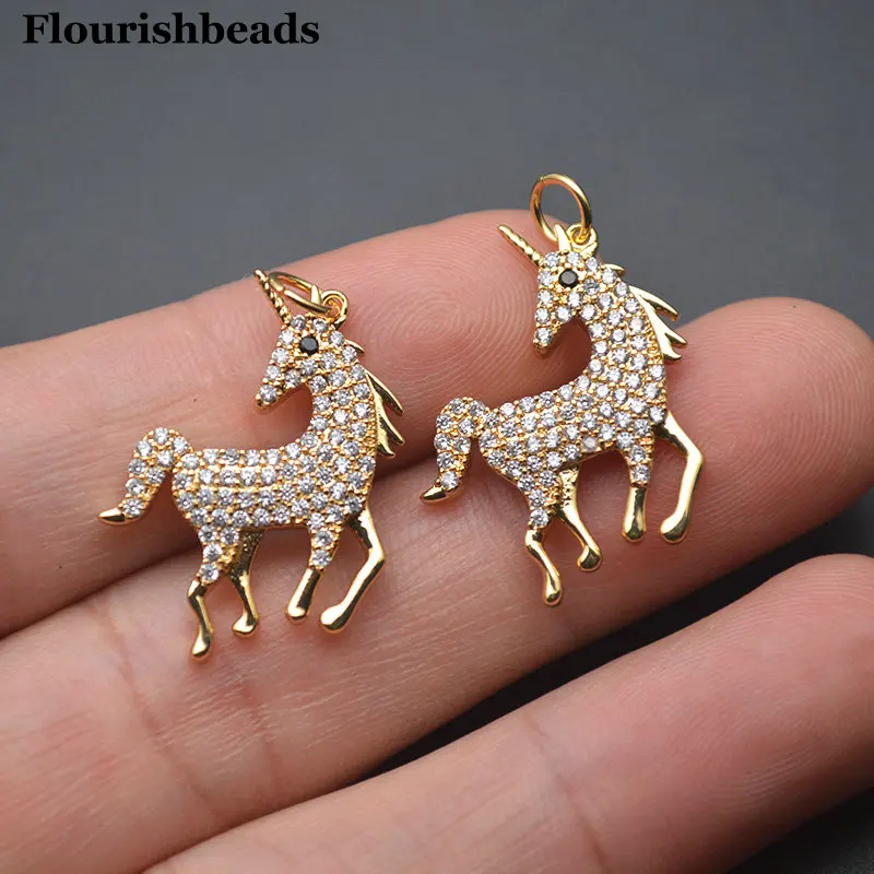 

10 шт. позолоченный выдающийся металлический подвесной кулон в форме единорога DIY принадлежности для изготовления ювелирных изделий