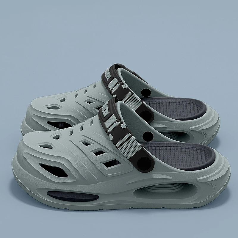 Smile Herren- und Damen-Höhlenschuhe, modische, atmungsaktive Sandalen mit herausnehmbaren Einlegesohlen, rutschfeste, gepolsterte, verdickte, weiche Hausschuhe – Detail 26