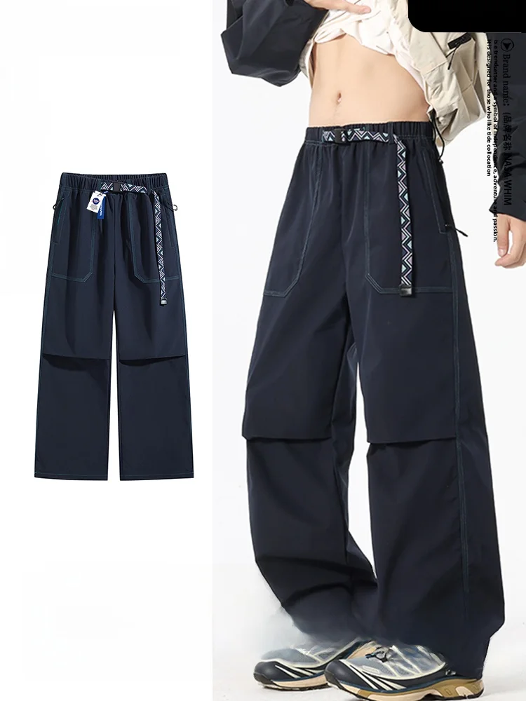 

New Men's Outdoor Sports Work Pants Autumn Trendy Brand Versatile Waterproof Straight Leg Cuffed Two-Way Casual Pants