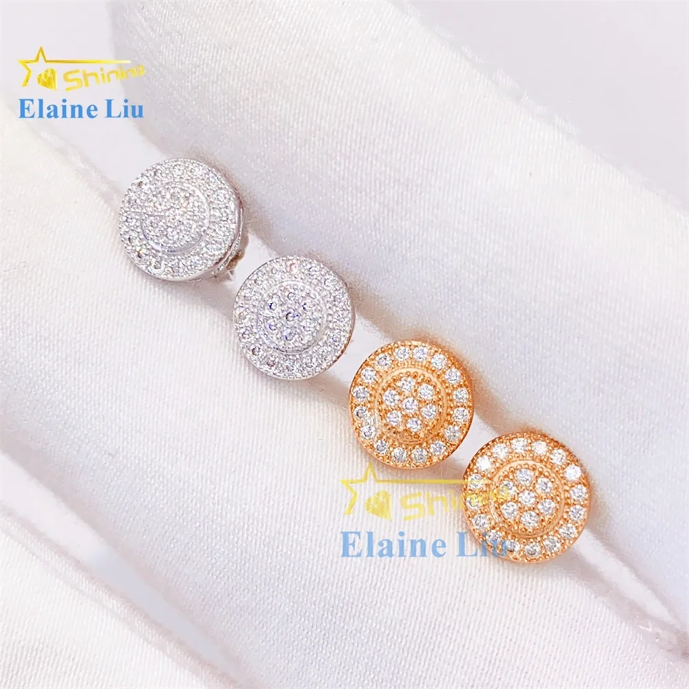 Fine jewelry vvs moissanite 18k gold for women jewelry shiny 925 sterling silver luxury diamond earrings