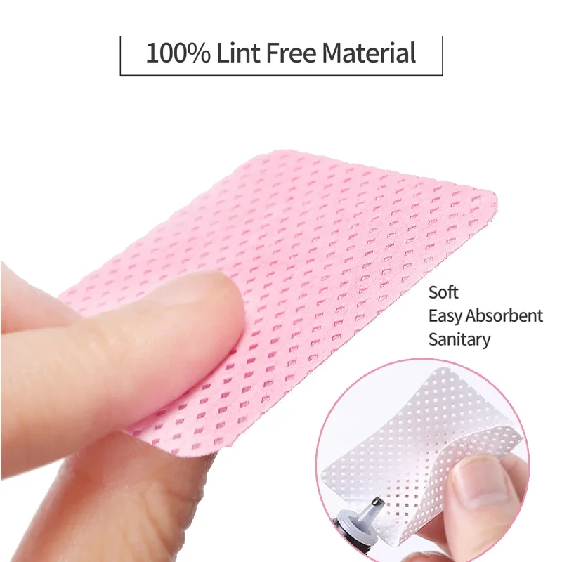 300개/팩 보풀 없는 네일 폴리쉬 리무버 와이프 네일 클리닝 패드 비직조 컬러풀 네일 패드 여성 소녀 뷰티 살롱 도구