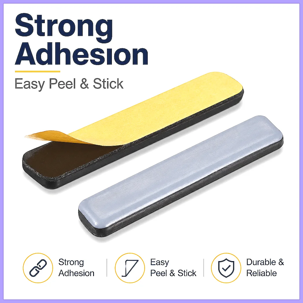 PTFE Furniture Sliders 8Pcs 75x15mm Rectangle Self Adhesive Pads for Wood Floors, Ceramic Tile & Carpet, Heavy Duty Moving Pr