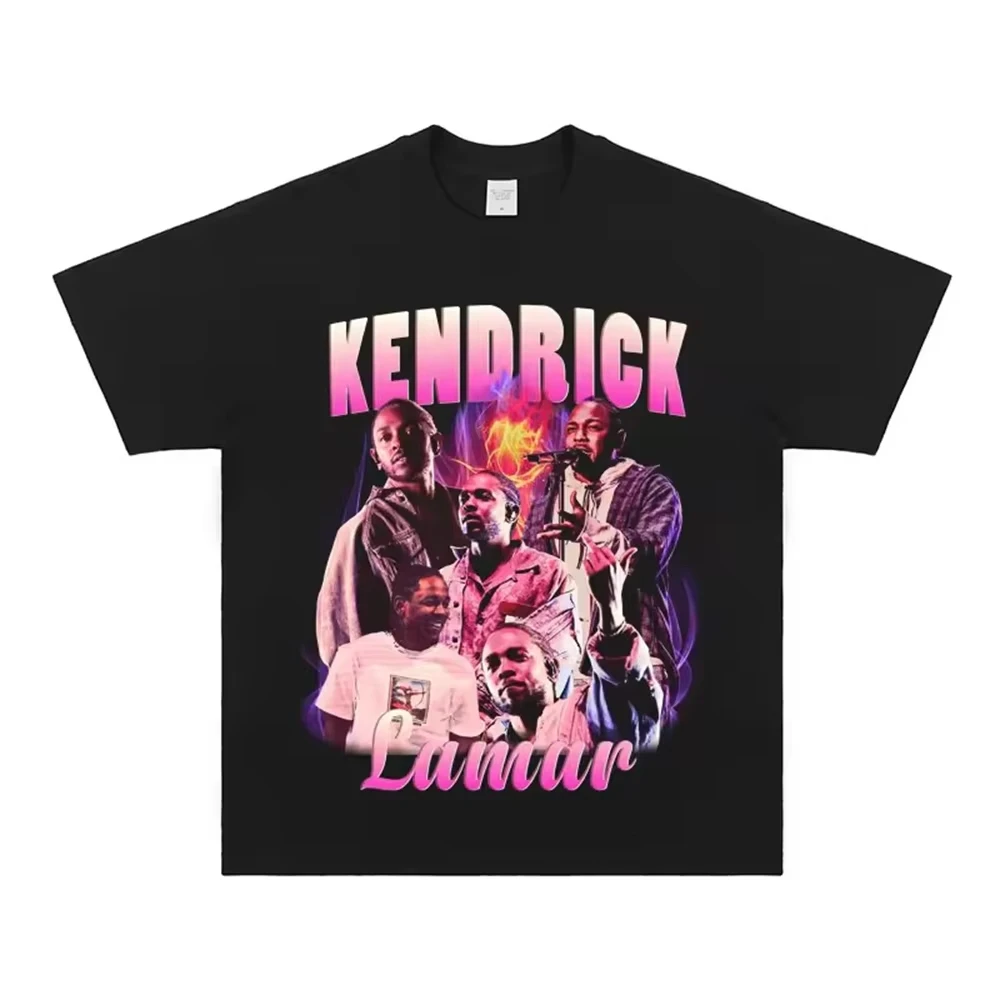 

Kendrick Lamar Singer Band Tee Shirt Homme New in Top Tees Men Clothing short sleeve Round Neck Printing Pullover T-Shirt