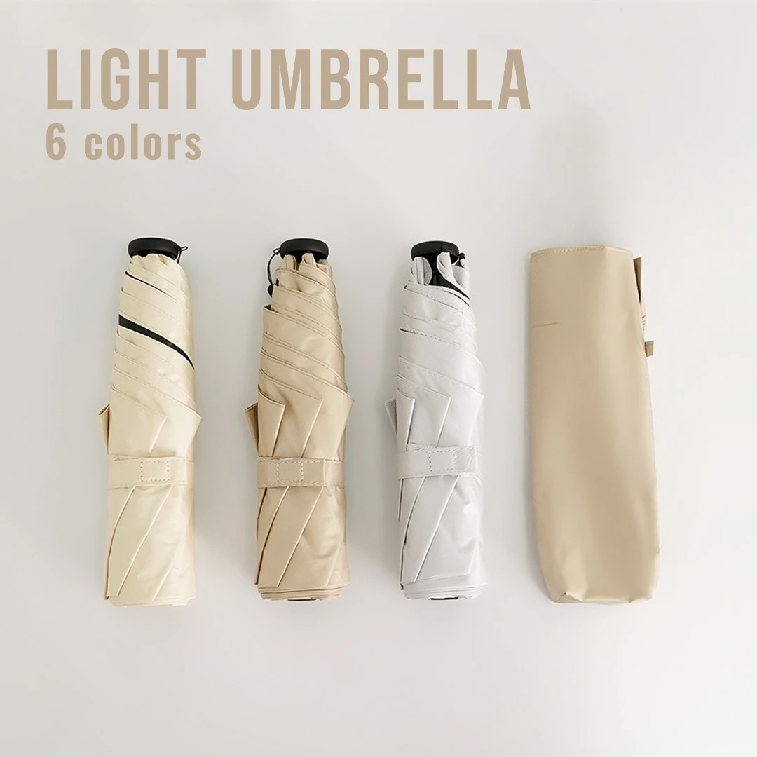 Ultralight Mini Folding Umbrella for Women, Sun UV UPF50+ Protection Parasol, Compact & Lightweight Pencil Rain Umbrellas