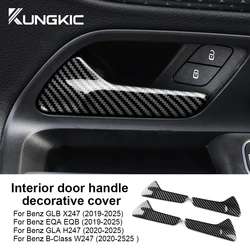 For Mercedes Benz W247 B Class GLA H247 GLB X247 EQA EQB 2019-2025 Car Door Handle Trim Cover Carbon Fiber ABS Trim Accessories