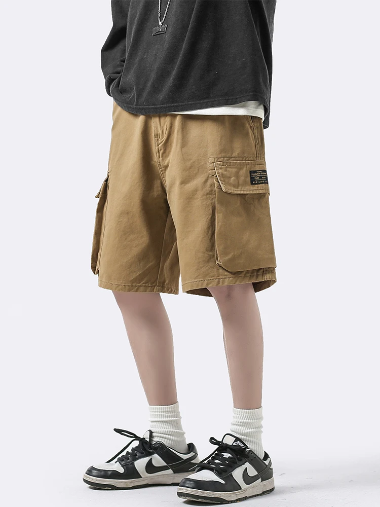 Wide Leg Cargo Pants Men Baggy Fitness American Style Vintage Solid High Street Minimalist Slouchy Spring Summer Daily Advanced