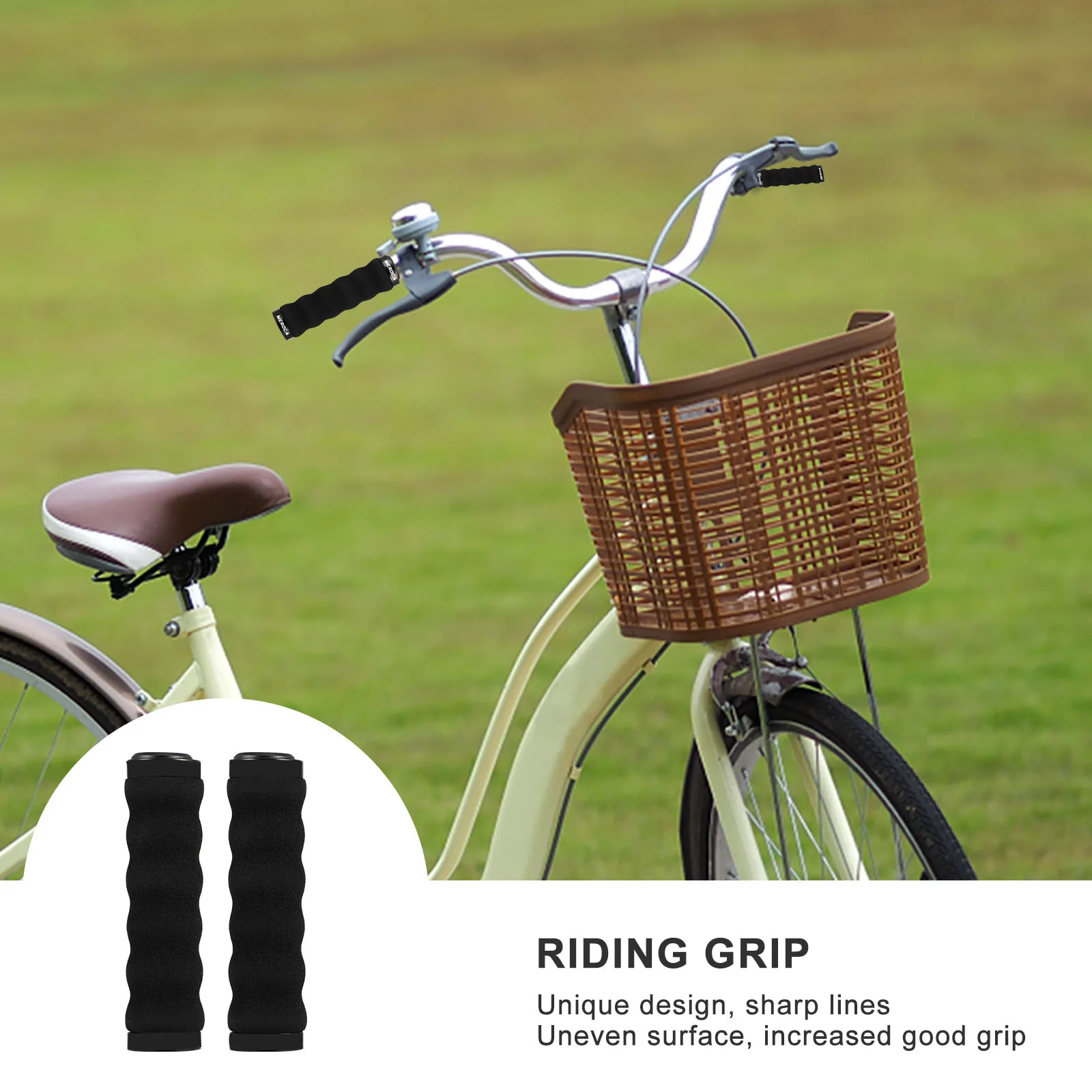 

2Pcs AntiSlip Bicycle H Grips Cover for Mountain Road Bike Shockproof NonSlip Rubber Hard Plastic Fits Most Bikes Cycling