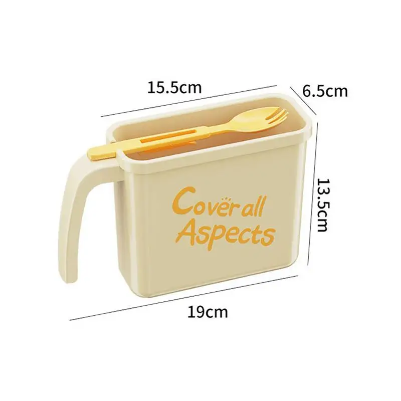 【HM】Tazón de ramen reutilizable sin necesidad de lavado, estilo coreano, tazón de fideos instantáneos, resistente a altas temperaturas, recipiente práctico para fideos