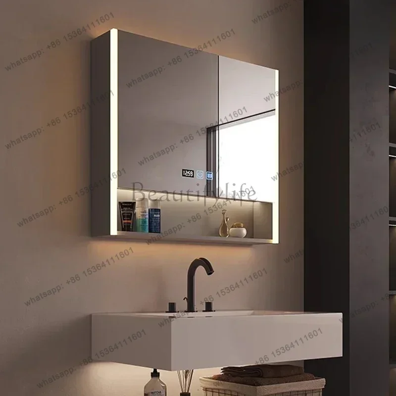 Smart Bathroom Cabinets Wall-hung Type Defogging Storage Bathroom Mirror Cabinet Shelf Vanity Home Furniture