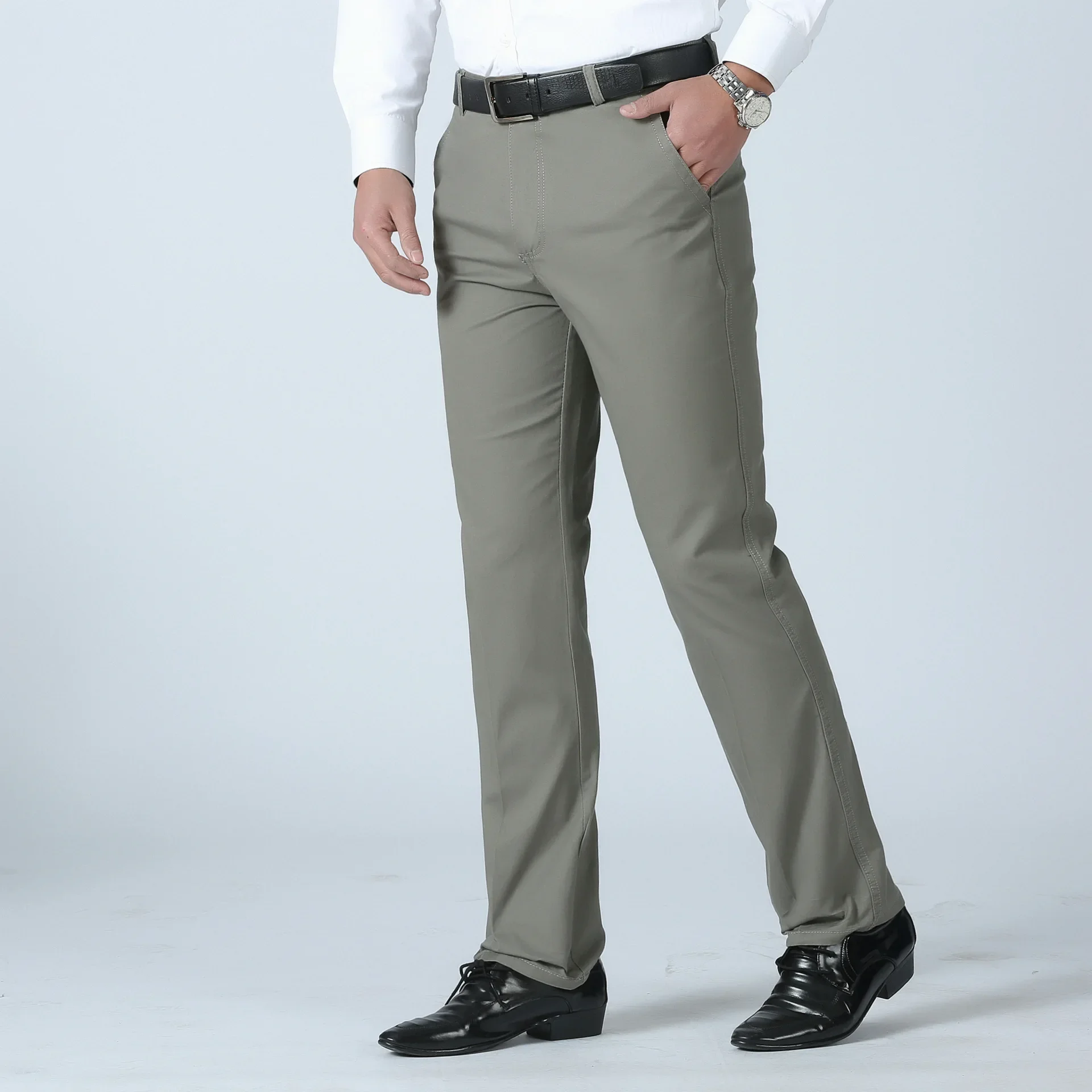 MRMT 2024 Brand New Men's Trousers Middle Aged Men Trousers Casual Loose Pant Solid Color High Waist Man Trouser Pants For Male