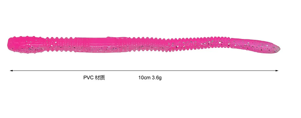 Angelköder Simulation Regenwurm Weichköder 10cm 3,6g Nudelwurm PVC Künstliche Köder Set 10 Stück ANGEBOT – Detail 1