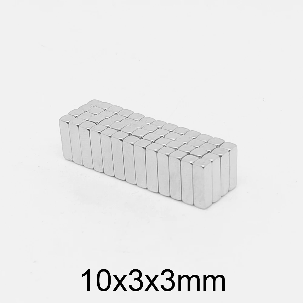 20/50/100/200/300/500PCS 10x3x3 Block Strong Neodymium Magnets N35 Permanent Magnet 10x3x3mm Rare Earth Magnet Sheet 10*3*3 mm