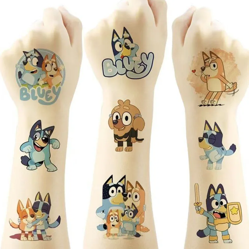 

20Pcs Bluey Cartoon Tattoo Stickers Kawaii Anime Disposable Waterproof Child Hydrographic Printing Tattoo Stickers Cute Toy Gift