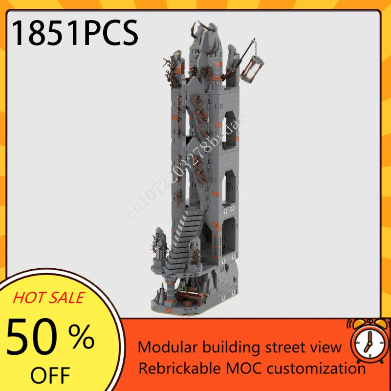 MOC Medieval Castle Custom Puzzle Model UCS Dol-Guldur Technical DIY Assembly Architecture Set Toy For Xmas Child Holiday Gift
