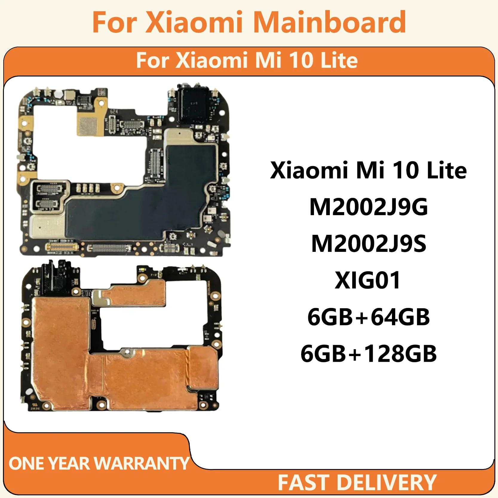 Motherboard for Xiaomi Mi 10 Lite Mainboard 10 Youth Logic Circuit Board Plate Global Unlocked Full Work Practical