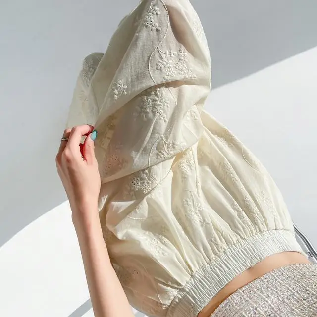 

Apricot lace embroidered lace wide-leg pants women's summer thin wooden ear edge splicing straight sunscreen cool walking pants