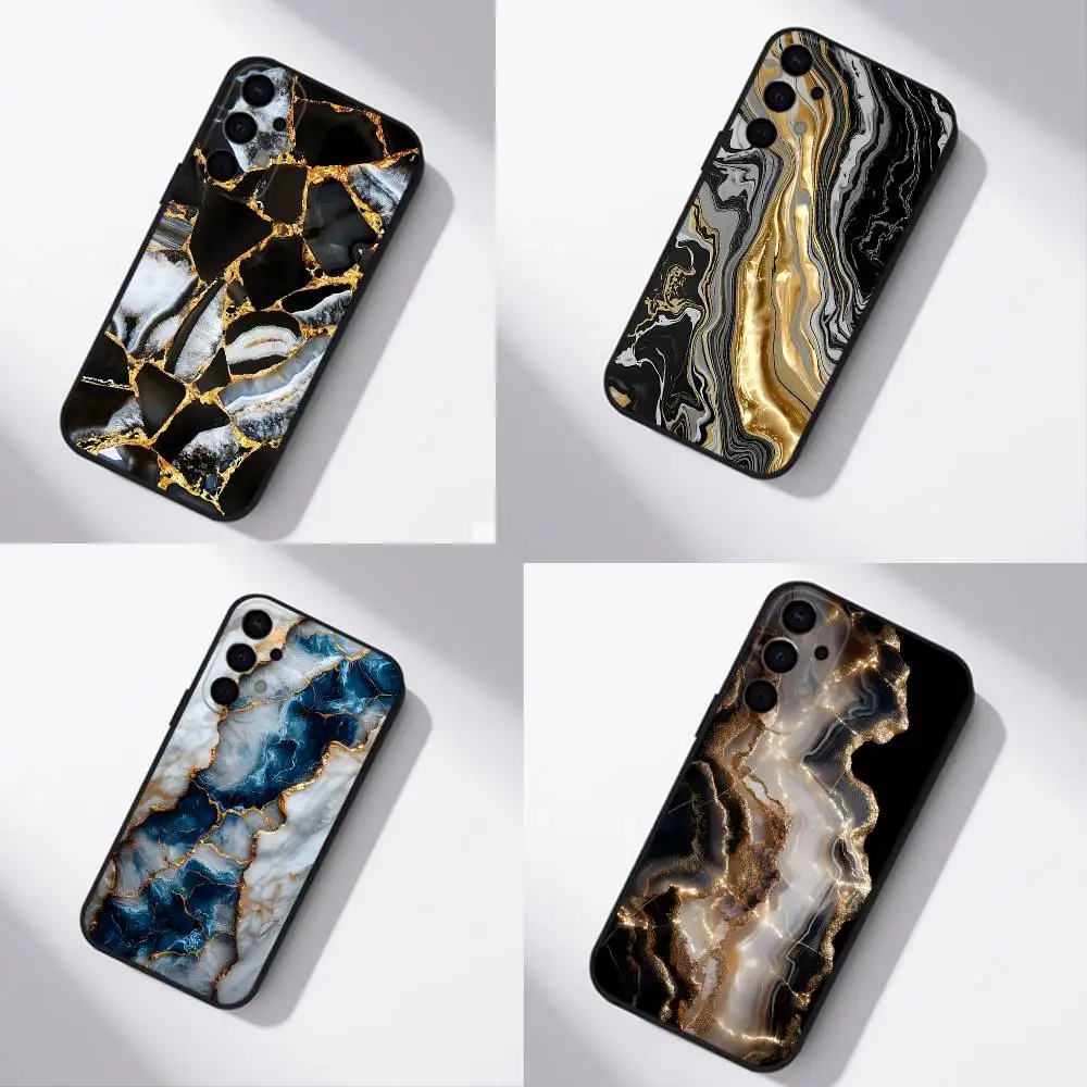 Black Gold Marble Art Phone Case For Samsung S26,S25,S24,S21,S22,S23,S30,Ultra,S20,Plus,Fe,Lite,5G Black Cover