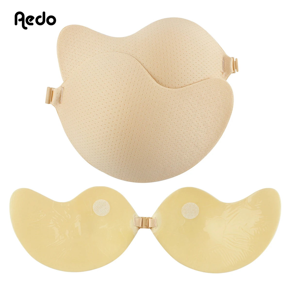 

Aedo Mango Shape Sponge Self-adhesive Invisible Bra Women Sticky Breathable Reusable Front Clasp Push-up Plus Nude Bra 8038G