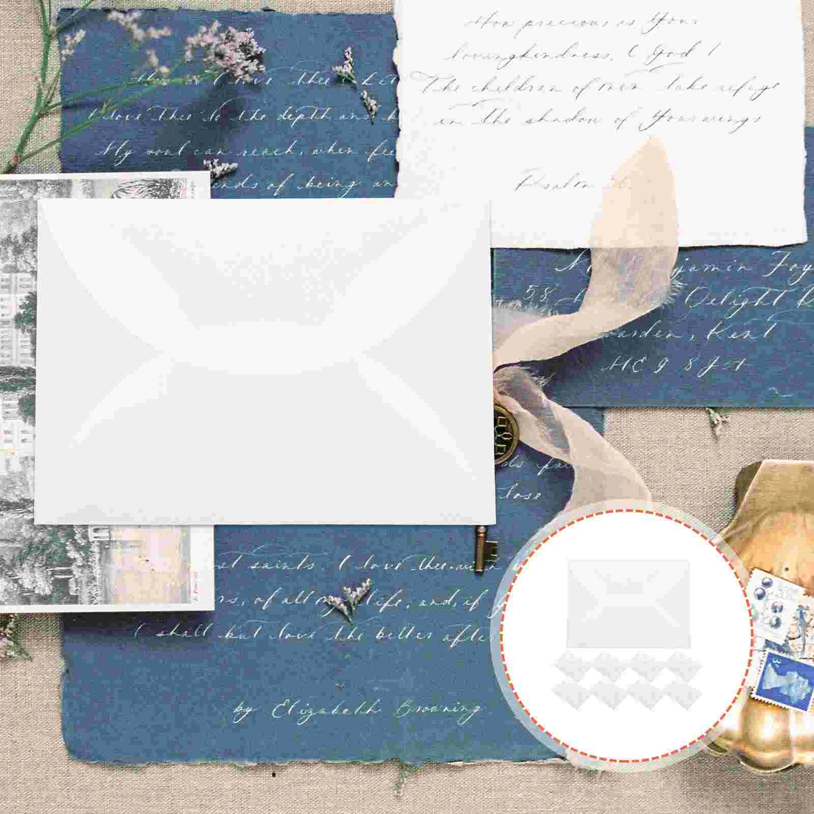 10 Pcs Wedding Card Envelope Litmus Paper Gift Envelopes White Small 5x7 for Invitations Bride