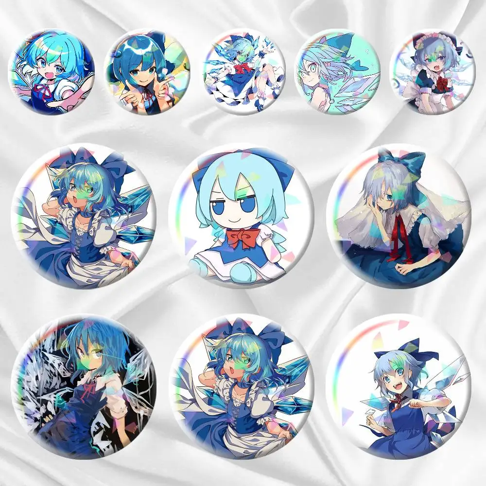 

TOUHOU Project Cirno Cute Anime Girl 75mm 58mm 44mm 25mm Brooch Backpack Hat Pins Accessories Toys Badge