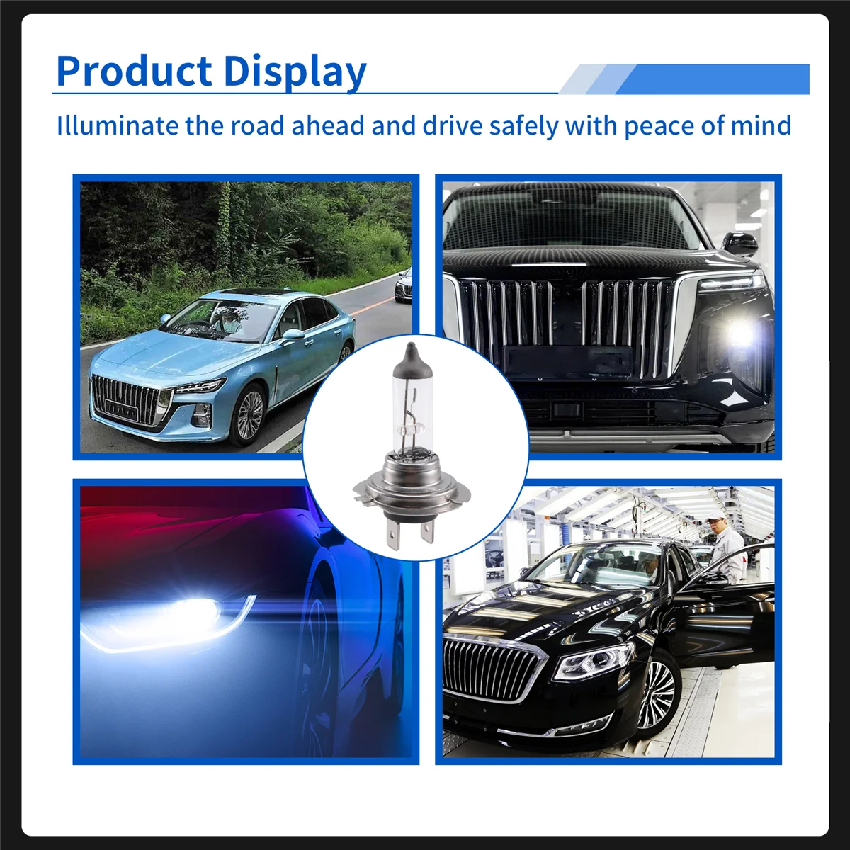 # 831J لمبة سيارة رئيس ضوء مصباح H7 (477/499) 12 فولت 55 واط PX26d لمبة زينون الهالوجين (شفافة)