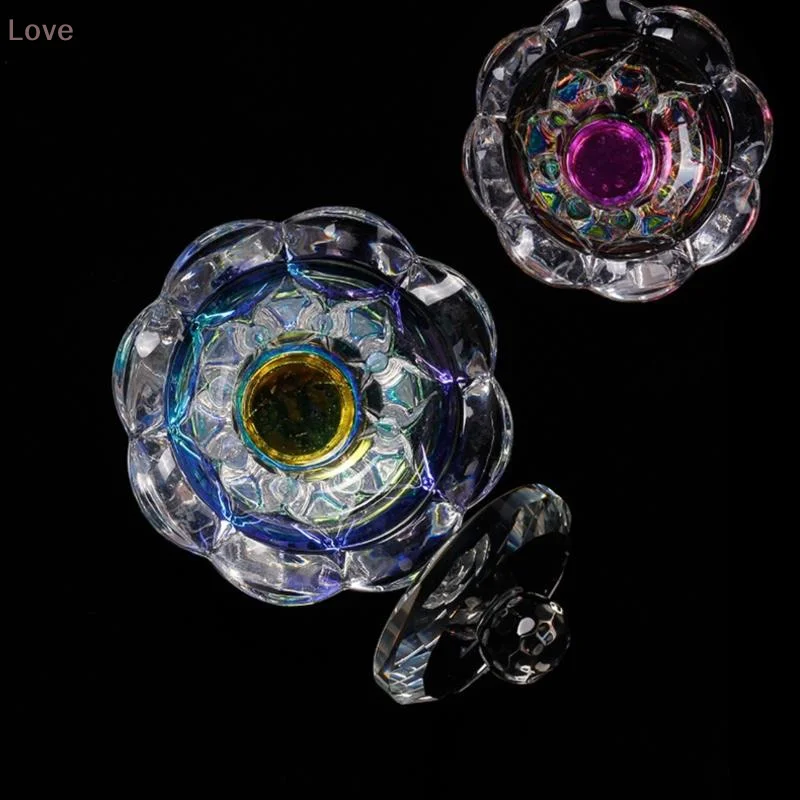 [L&P] طبق سائل من الأكريليك الشفاف بألوان قوس قزح، طبق زجاجي، أداة فنية للأظافر