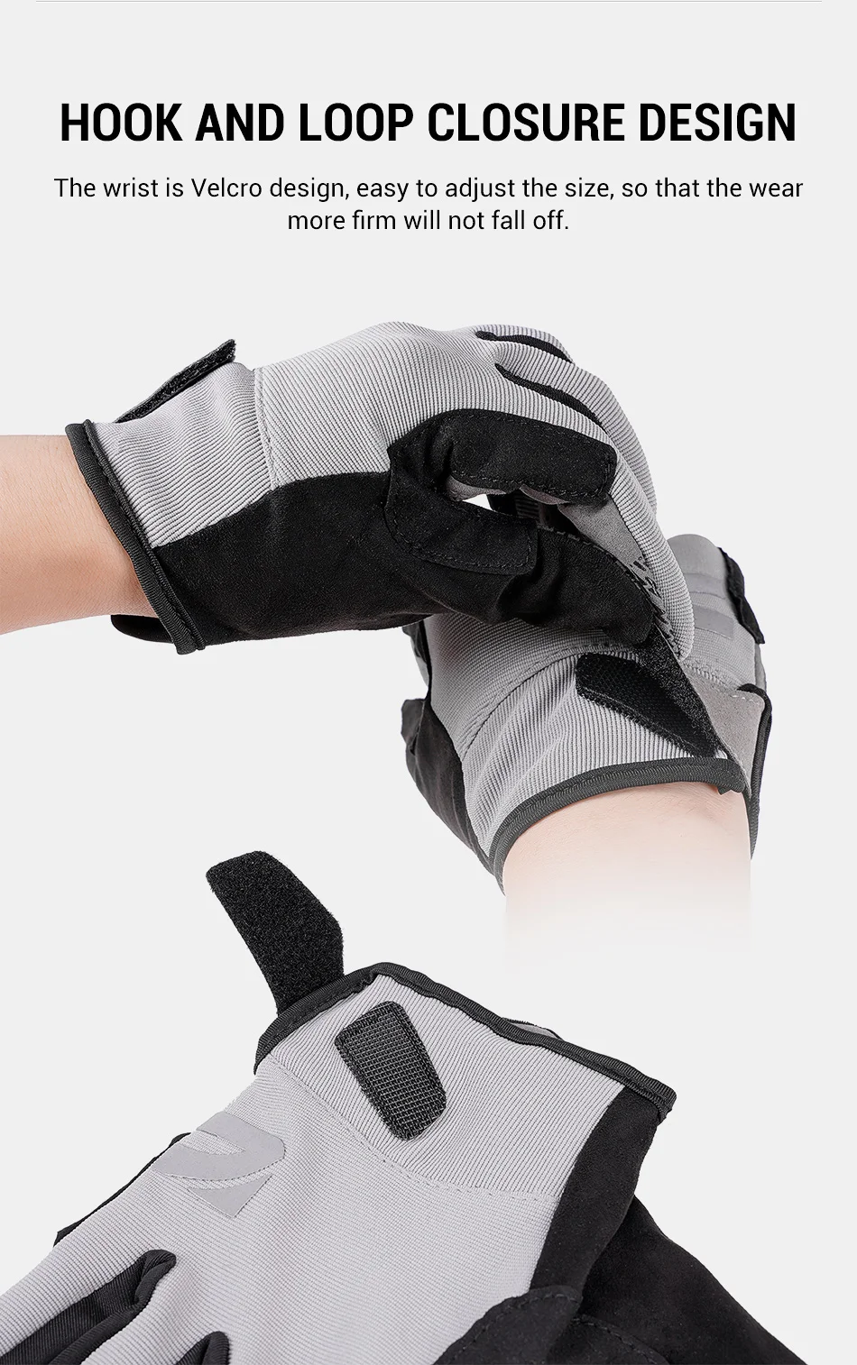 Noeby Angelhandschuhe, rutschfest, voller Finger, Outdoor, Sonnenschutz, Anti-UV, Radfahren, Laufhandschuhe, Herren und Damen, Tackle – Detail 10