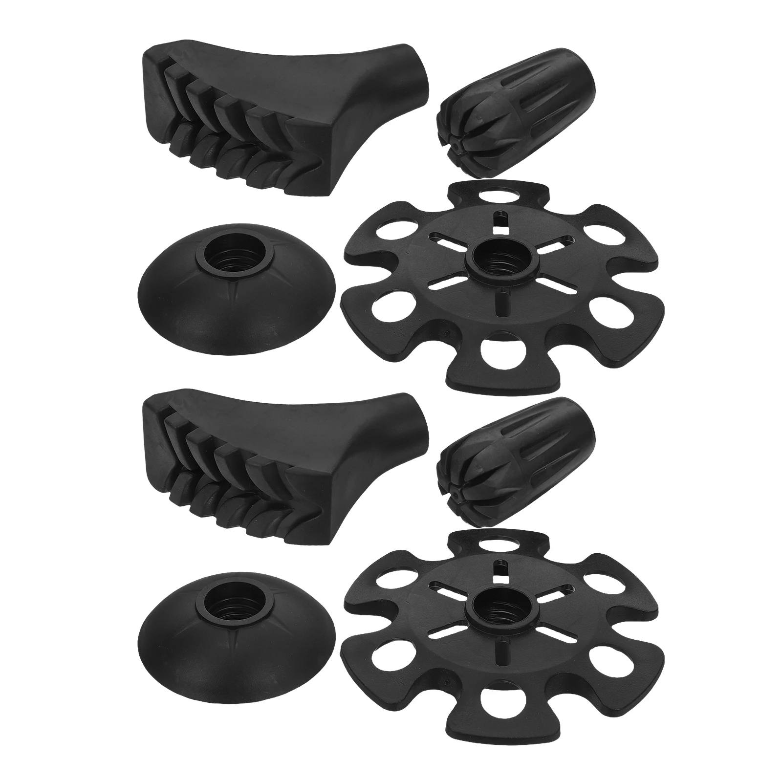 

8 set Hiking Pole Tips Rubber Replacement Non Slip Walking Stick Accessories Trekking Cane End Caps Durable Wear Resistant Black