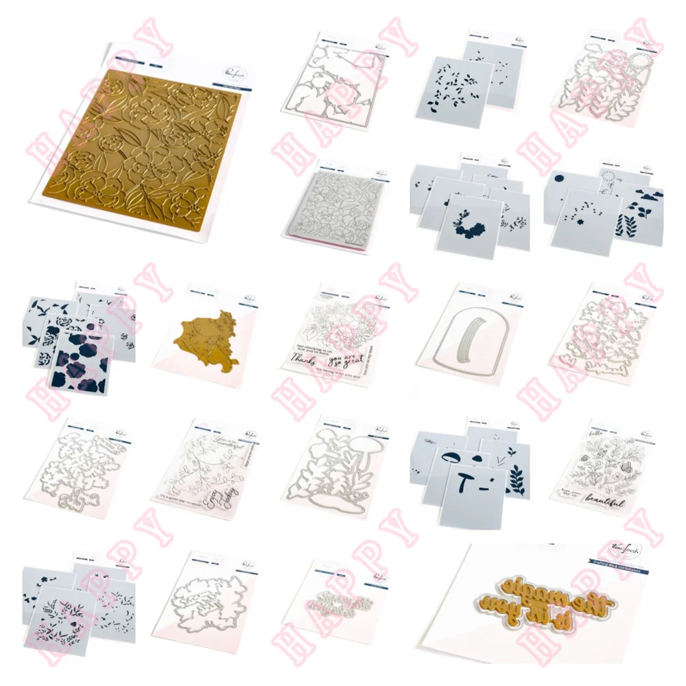 

Metal Cutting Dies Hot Foil Stamps Stencils May Mushroom Summer Flowers Diy Scrapbook Diary Decoration Album Embossing Template