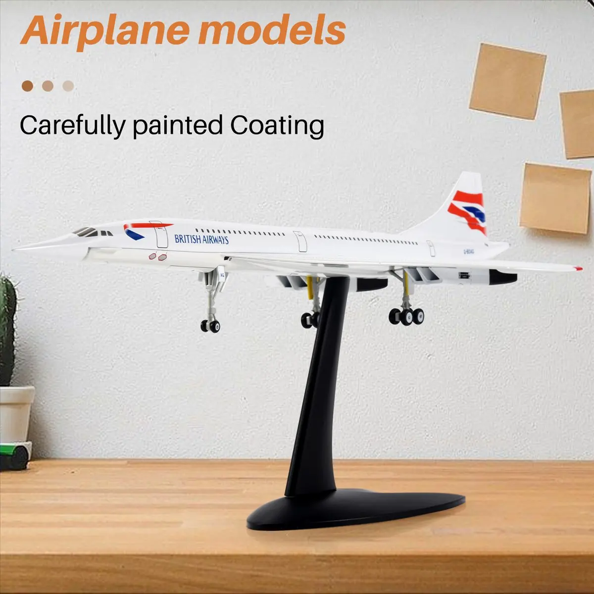 【CYBER MONDAY】1/200 Concorde Supersonic Passenger Aircraft Air British Airways Model for Static Display Collection