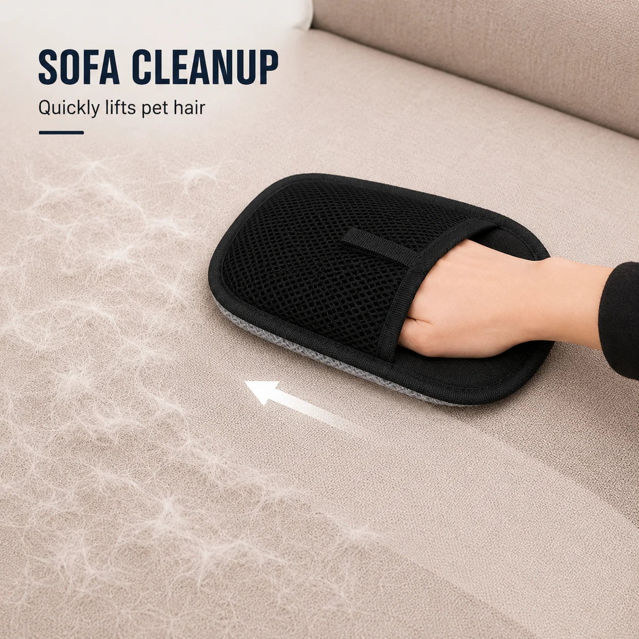 Pet Hair Remover Glove Reusable Grooming Brush for Cats & Dogs Electrostatic Deshedding Tool for Sofa Carpet Furnit