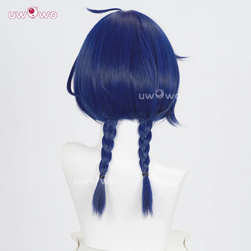 UWOWO Xiangling Wig Game Genshin Impact Xiangling New Year's Cheer outfit Cosplay Wig Middle Blue Hair