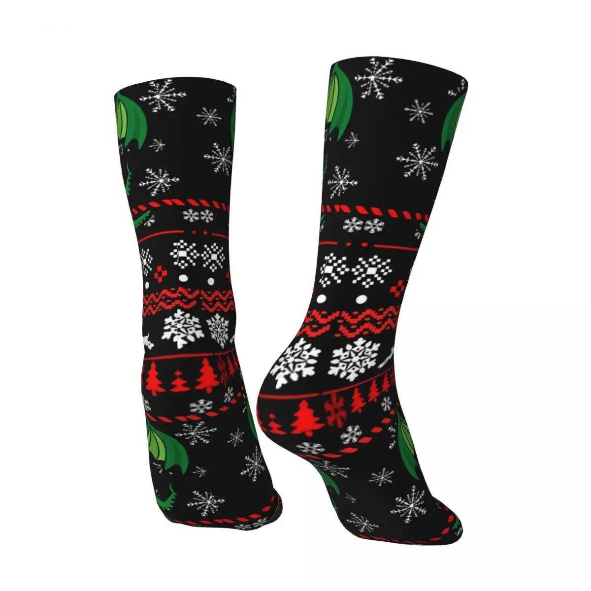 Ugly Xmas Funny Men's Socks Vintage Cthulhu Mythos Street Style Seamless Crew Sock Gift Pattern Printed