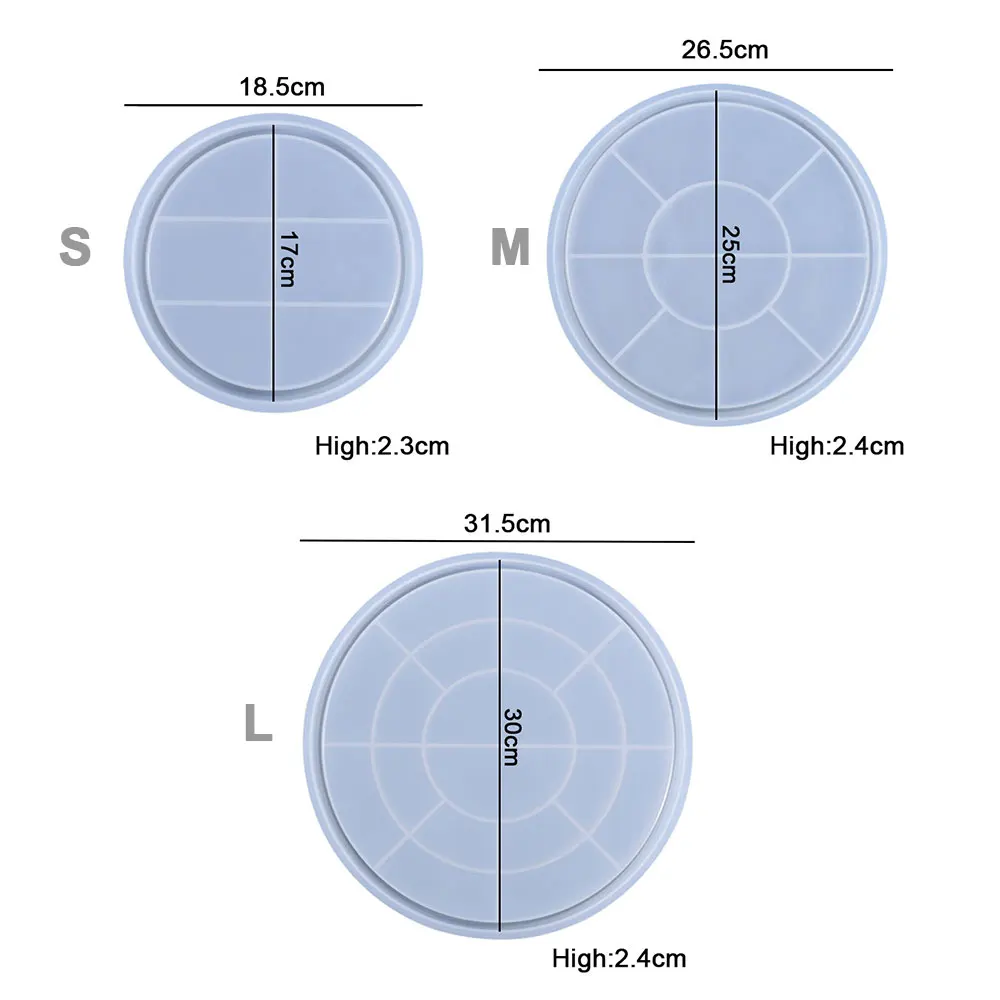 For Fun Large Tray Silicone Mold DIY Round Cement Concrete Storage Tray Mould Handmade Resin Dish Plate Making Craft Molds