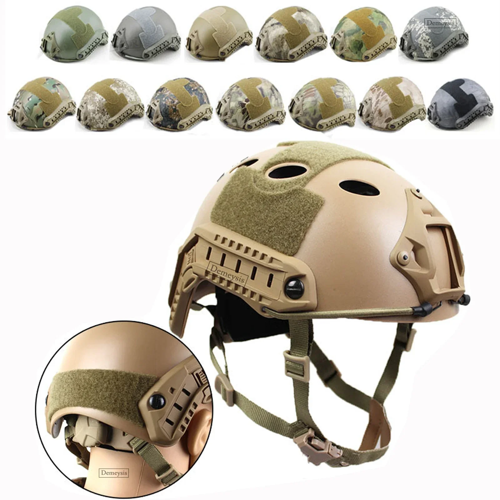 

Tactical Helmet Half-covered Fast MH PJ Helmets Airsoft Safety Head Protector for Hunting Shooting Sports