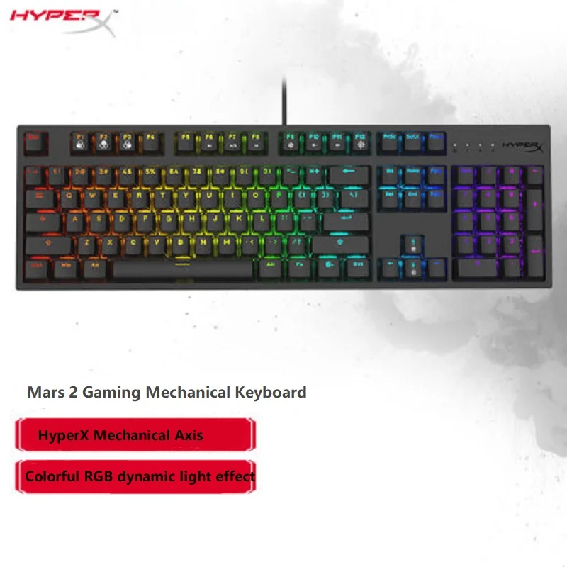 Original hyperx mars 2 fio interruptor vermelho teclado de jogos rgb backlight esports teclado mecânico para desktop