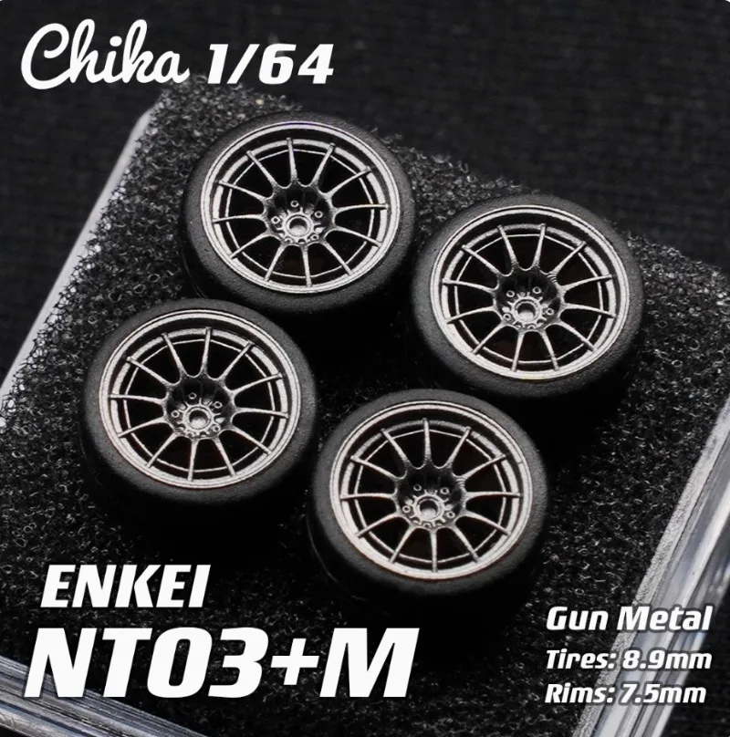 Chika 1/64 Enkei RCT4/ NT03m/Kosei K1 TS 자동차 모델 수정 된 휠 허브 8.9/9.7mm 1:64 정적 모델 자동차 수지에 적합