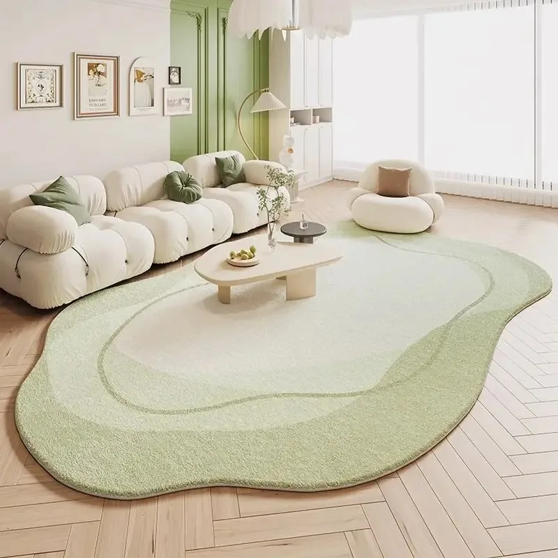

Imitation cashmere living room floor mat cream wind irregular special-shaped carpet 2024 new thickened sofa coffee table bedroom