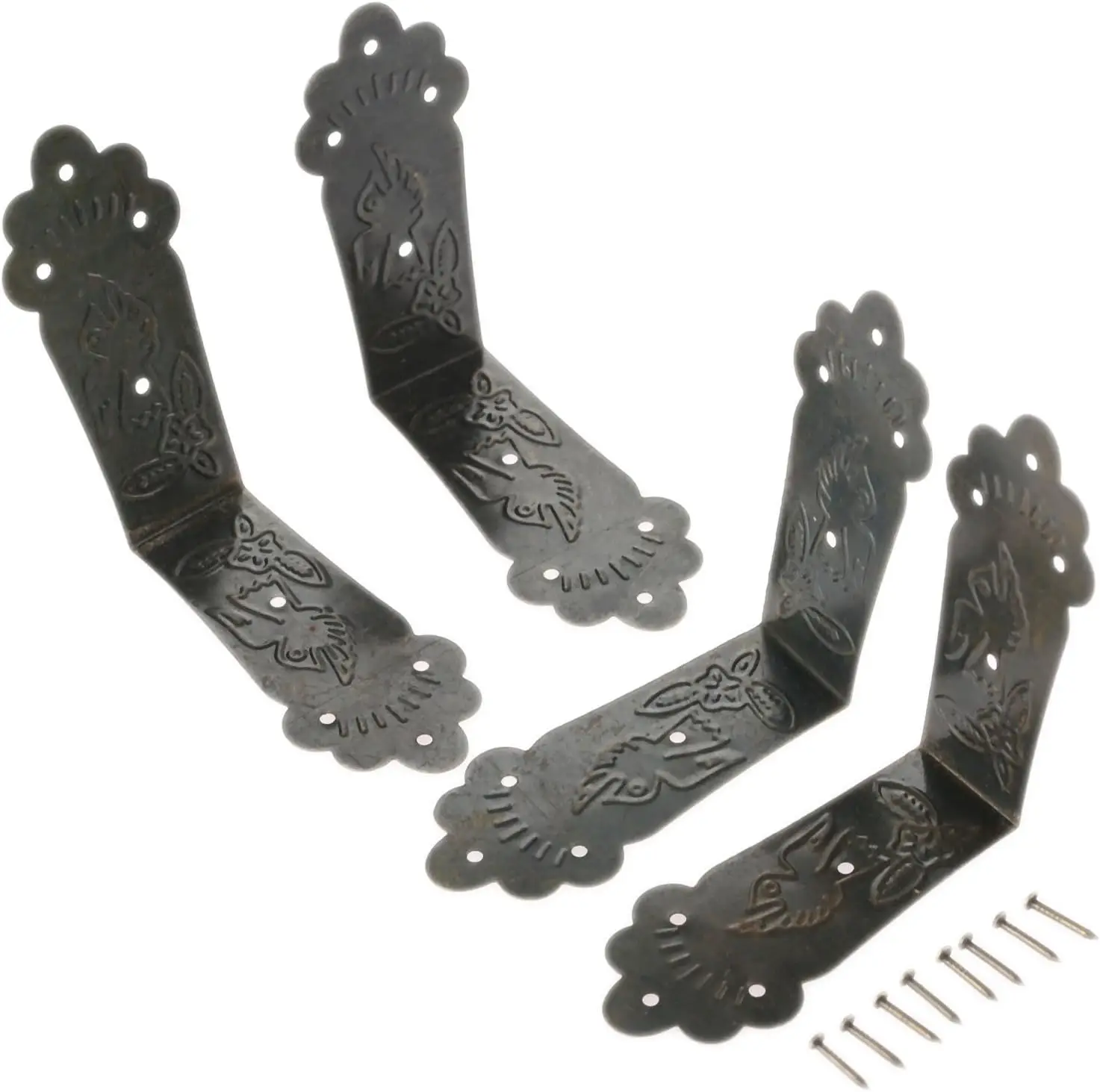 4pcs Decorative Corner Bracket 55*55*25mm Jewelry Box Wood Case Feet Leg Corner Decorative Cover