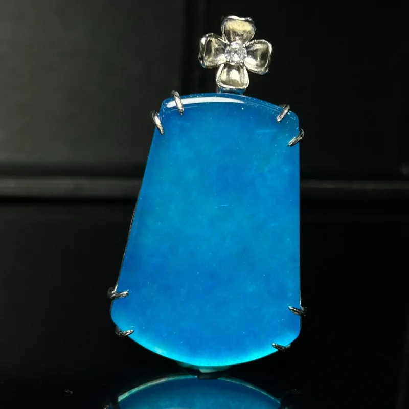 

Certified Natural AA high Ice Blue Jade Jadeite amulet Pendant&NecklacesLucky pendant