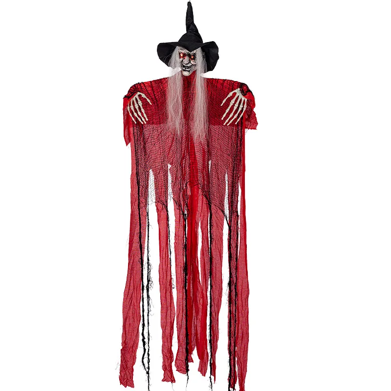 

Halloween witch voice-activated luminous red witch hangs horror hanged
